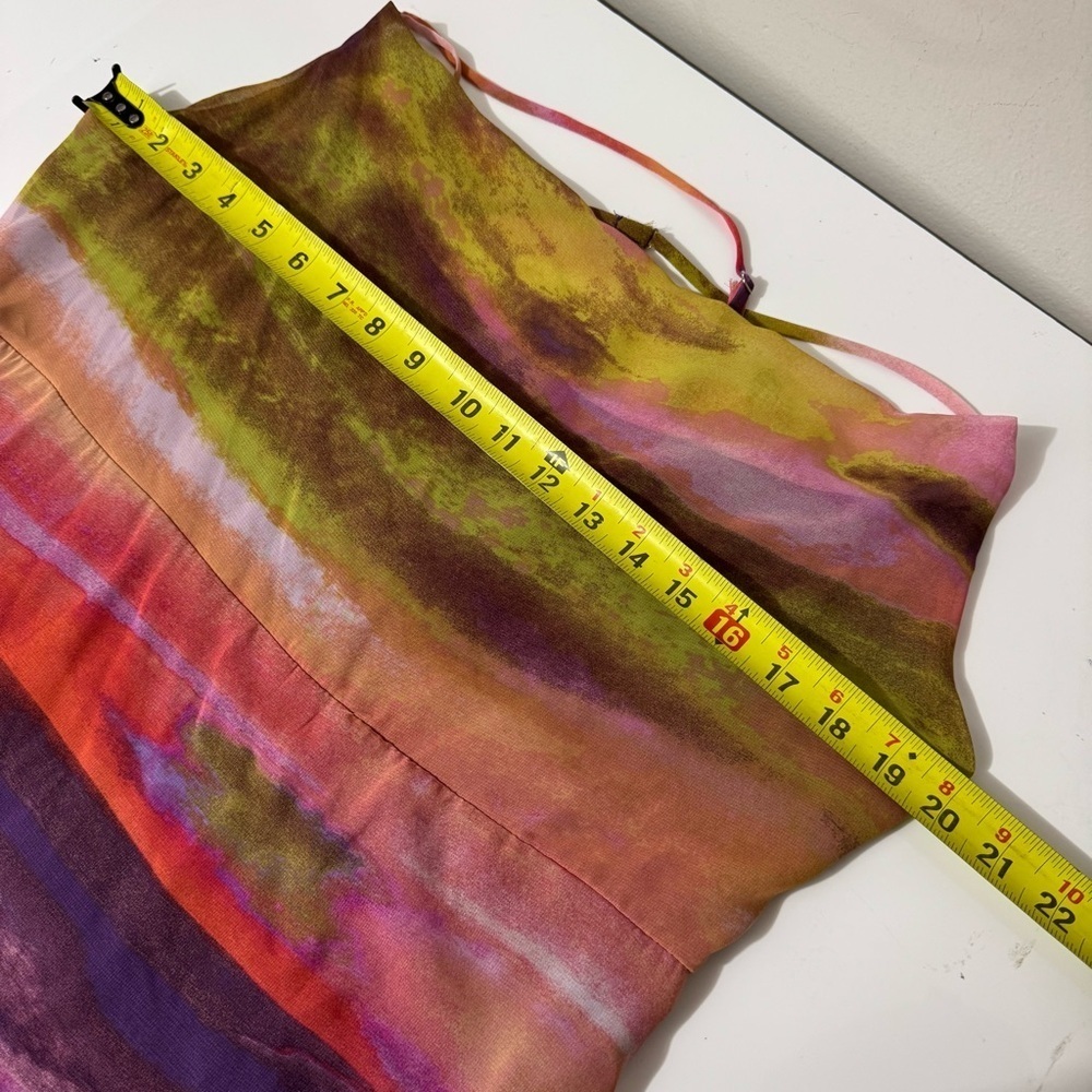 Target Pink Orange Purple Watercolor Asymmetrical Slip Dress - Picture 4 of 6